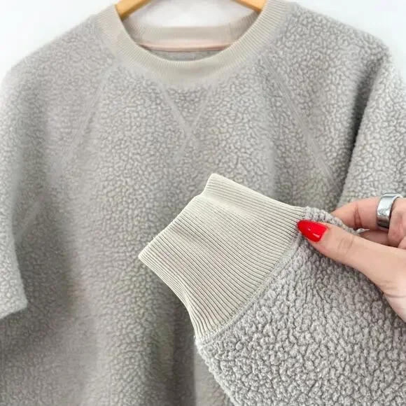 Everlane Renew Fleece Raglan Sweater XL Crewneck Sweatshirt Gray Casual - Picture 6 of 7